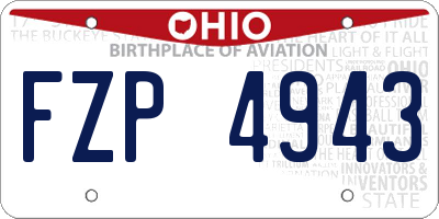 OH license plate FZP4943