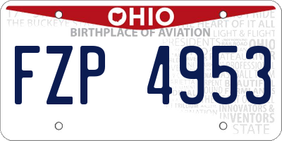 OH license plate FZP4953