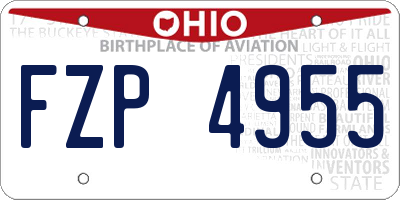 OH license plate FZP4955