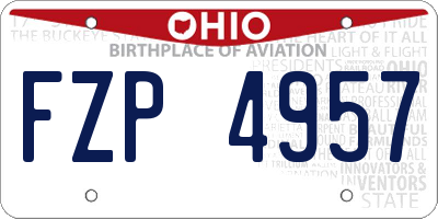 OH license plate FZP4957