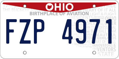 OH license plate FZP4971