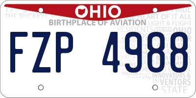 OH license plate FZP4988