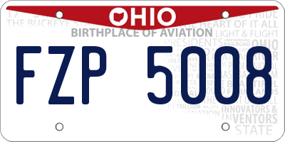 OH license plate FZP5008