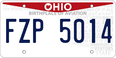 OH license plate FZP5014
