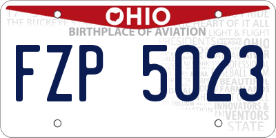 OH license plate FZP5023