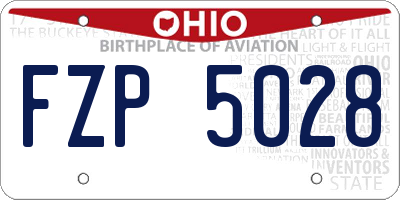 OH license plate FZP5028