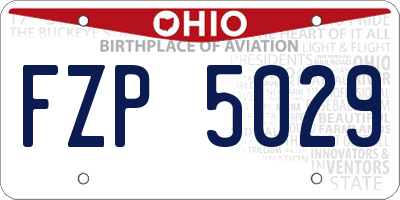 OH license plate FZP5029