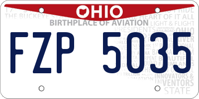 OH license plate FZP5035