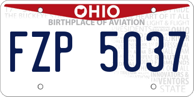 OH license plate FZP5037