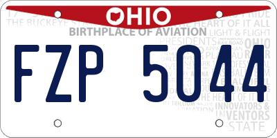 OH license plate FZP5044