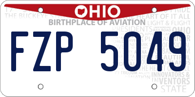 OH license plate FZP5049