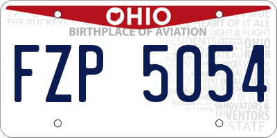 OH license plate FZP5054