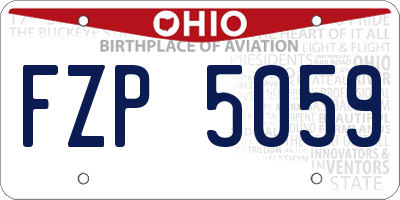 OH license plate FZP5059