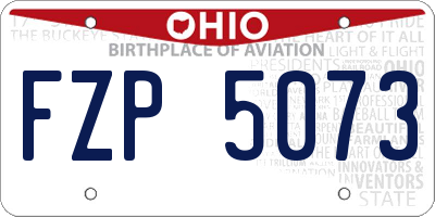 OH license plate FZP5073