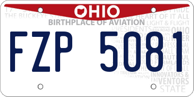 OH license plate FZP5081