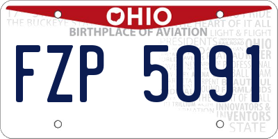 OH license plate FZP5091