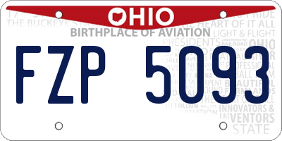 OH license plate FZP5093