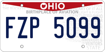 OH license plate FZP5099