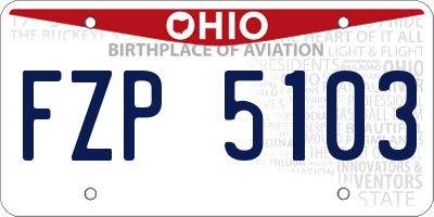 OH license plate FZP5103