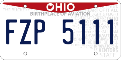 OH license plate FZP5111