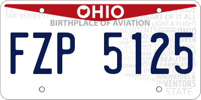 OH license plate FZP5125