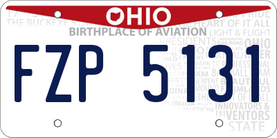 OH license plate FZP5131