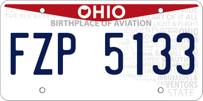 OH license plate FZP5133