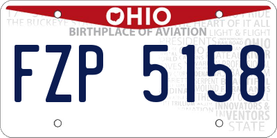 OH license plate FZP5158