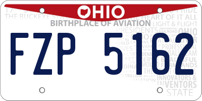 OH license plate FZP5162