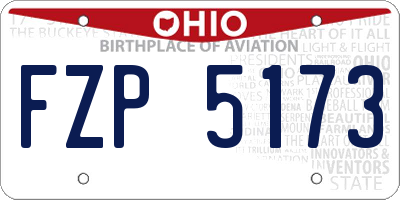 OH license plate FZP5173