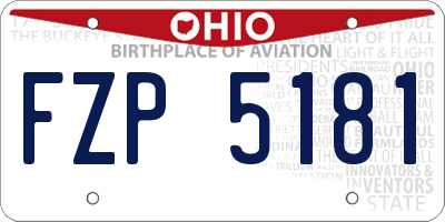 OH license plate FZP5181