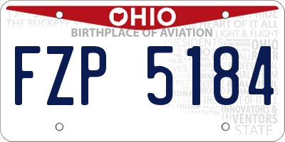 OH license plate FZP5184