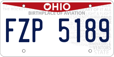 OH license plate FZP5189