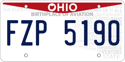 OH license plate FZP5190