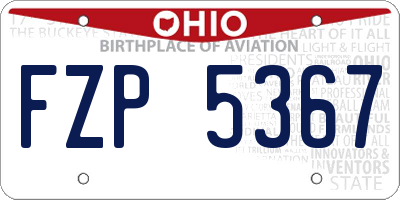 OH license plate FZP5367