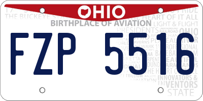 OH license plate FZP5516