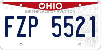 OH license plate FZP5521