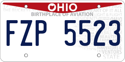 OH license plate FZP5523