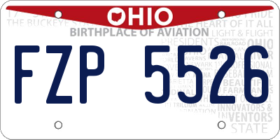 OH license plate FZP5526