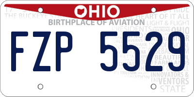 OH license plate FZP5529