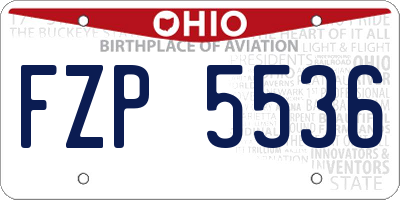 OH license plate FZP5536