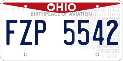 OH license plate FZP5542