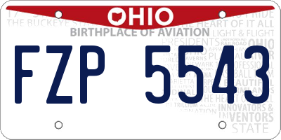OH license plate FZP5543