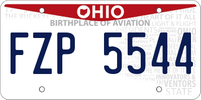 OH license plate FZP5544