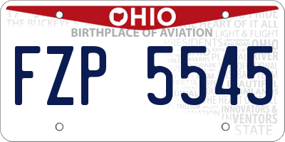 OH license plate FZP5545