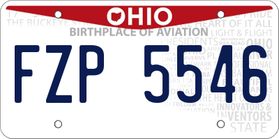 OH license plate FZP5546