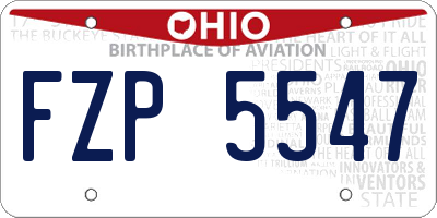 OH license plate FZP5547