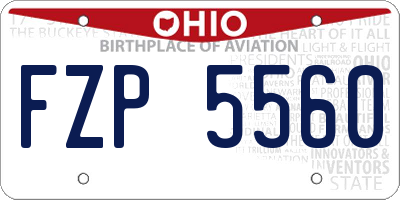 OH license plate FZP5560