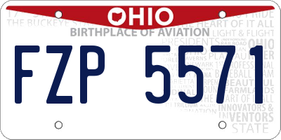 OH license plate FZP5571