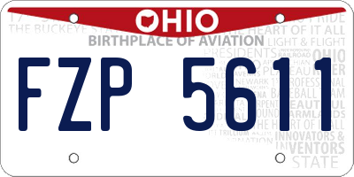 OH license plate FZP5611
